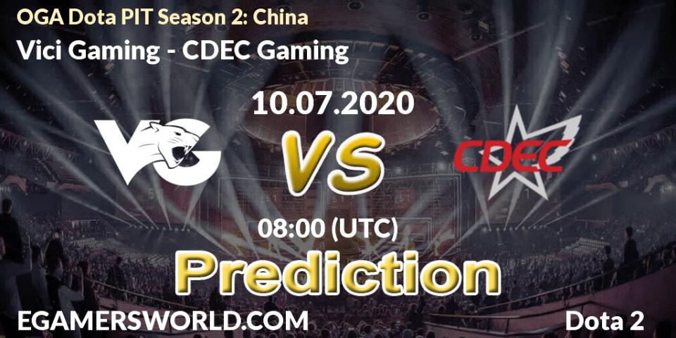Prognose für das Spiel Vici Gaming VS CDEC Gaming. 10.07.2020 at 08:00. Dota 2 - OGA Dota PIT Season 2: China