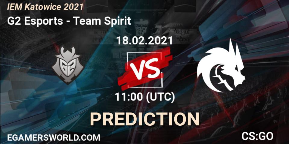 Prognose für das Spiel G2 Esports VS Team Spirit. 18.02.2021 at 11:00. Counter-Strike (CS2) - IEM Katowice 2021