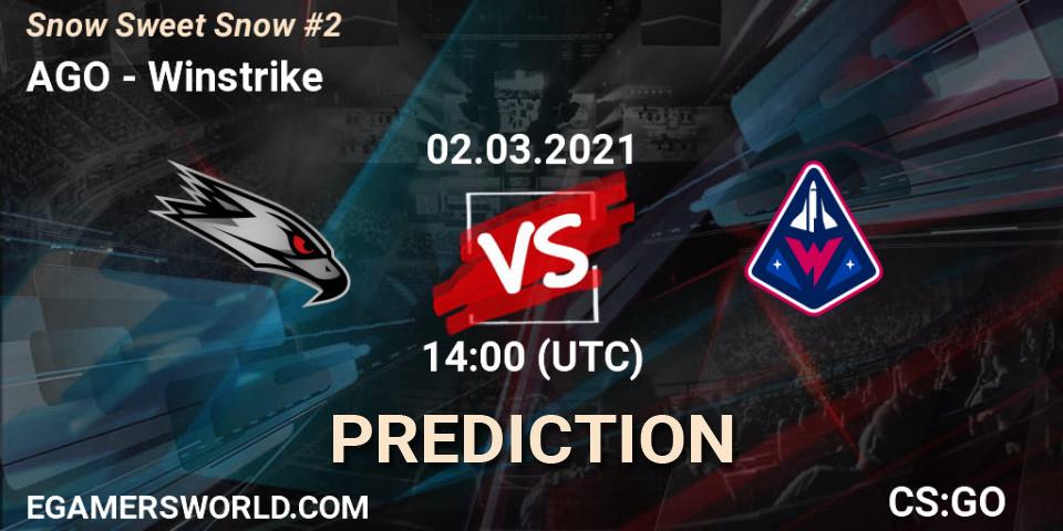 Prognose für das Spiel AGO VS Winstrike. 02.03.21. CS2 (CS:GO) - Snow Sweet Snow #2