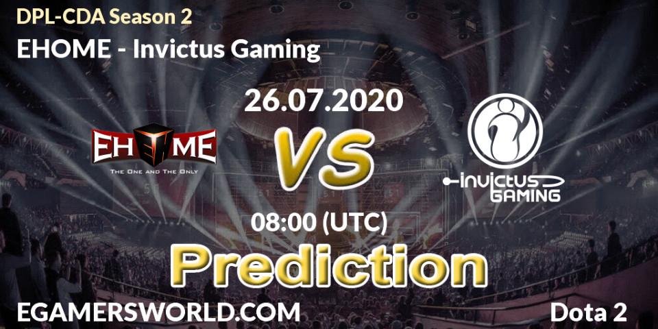 Prognose für das Spiel EHOME VS Invictus Gaming. 26.07.2020 at 08:00. Dota 2 - DPL-CDA Professional League Season 2