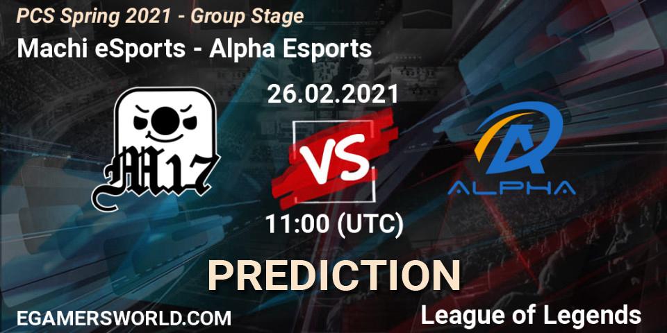 Prognose für das Spiel Machi eSports VS Alpha Esports. 26.02.21. LoL - PCS Spring 2021 - Group Stage