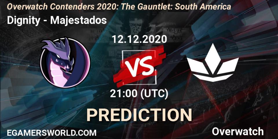Prognose für das Spiel Dignity VS Majestados. 12.12.2020 at 21:30. Overwatch - Overwatch Contenders 2020: The Gauntlet: South America