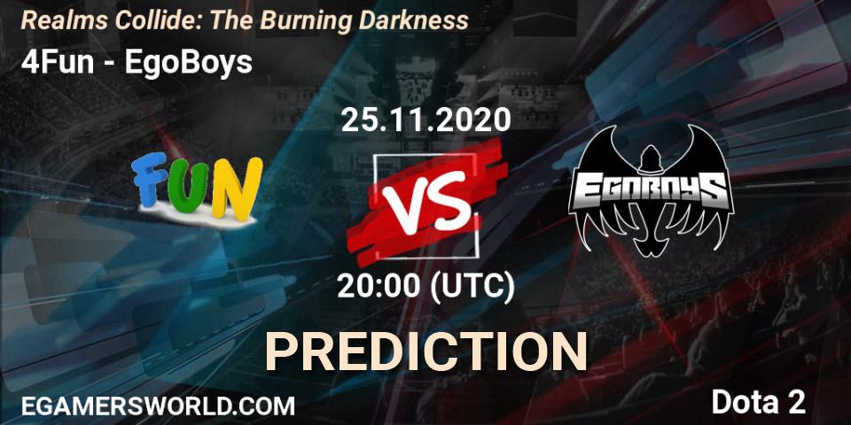 Prognose für das Spiel 4Fun VS EgoBoys. 25.11.20. Dota 2 - Realms Collide: The Burning Darkness