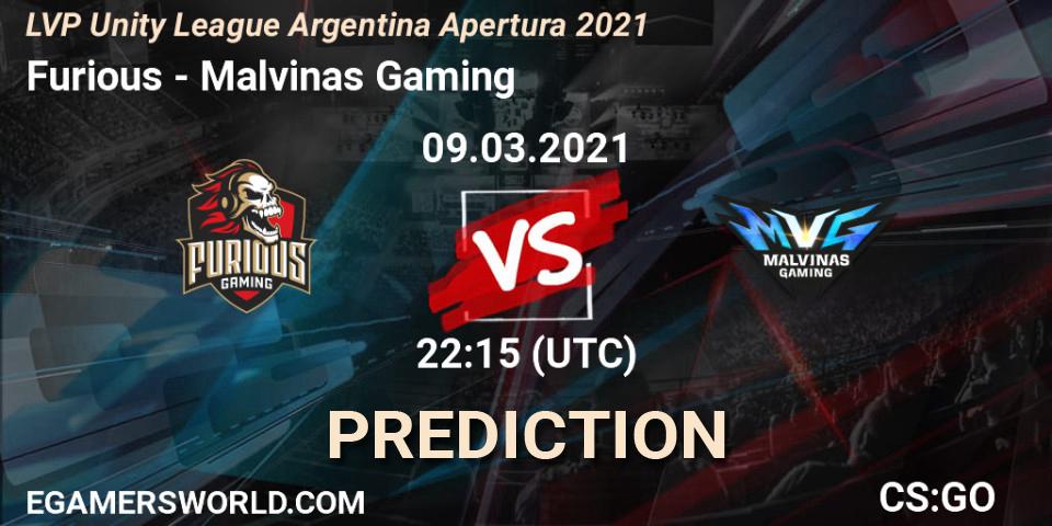 Prognose für das Spiel Furious VS Malvinas Gaming. 09.03.2021 at 22:15. Counter-Strike (CS2) - LVP Unity League Argentina Apertura 2021