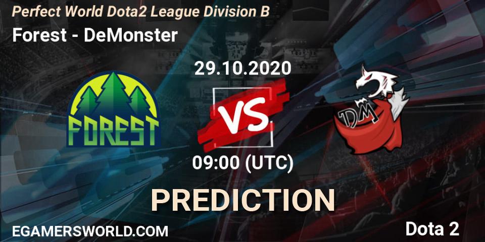 Prognose für das Spiel Forest VS DeMonster. 29.10.20. Dota 2 - Perfect World Dota2 League Division B