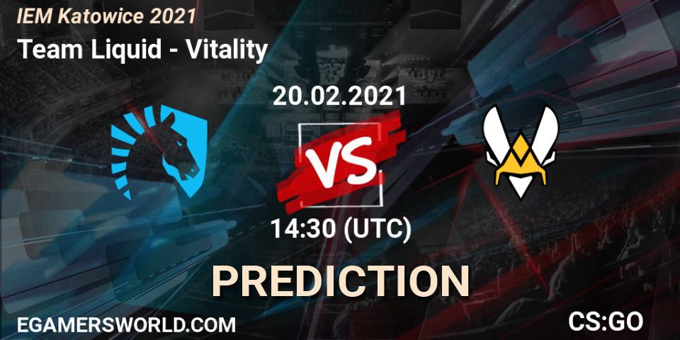 Prognose für das Spiel Team Liquid VS Vitality. 20.02.2021 at 14:30. Counter-Strike (CS2) - IEM Katowice 2021