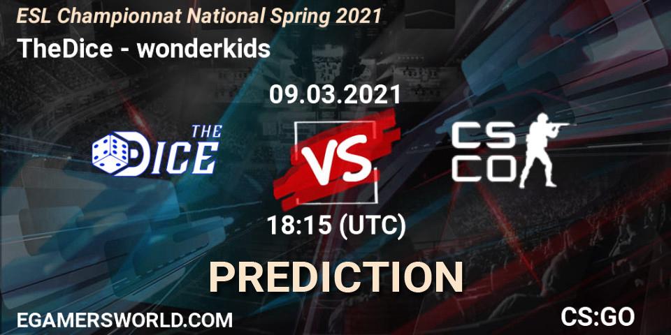 Prognose für das Spiel TheDice VS wonderkids. 09.03.2021 at 19:30. Counter-Strike (CS2) - ESL Championnat National Spring 2021