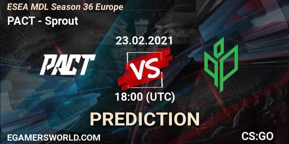 Prognose für das Spiel PACT VS Sprout. 12.03.21. CS2 (CS:GO) - MDL ESEA Season 36: Europe - Premier division