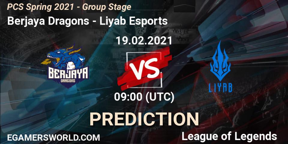 Prognose für das Spiel Berjaya Dragons VS Liyab Esports. 19.02.2021 at 09:00. LoL - PCS Spring 2021 - Group Stage