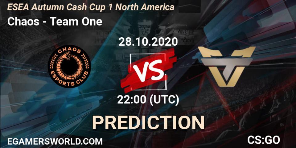 Prognose für das Spiel Chaos VS Team One. 28.10.20. CS2 (CS:GO) - ESEA Autumn Cash Cup 1 North America