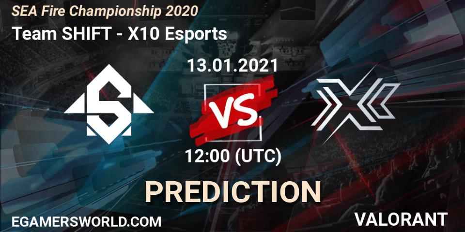 Prognose für das Spiel Team SHIFT VS X10 Esports. 13.01.2021 at 12:00. VALORANT - SEA Fire Championship 2020