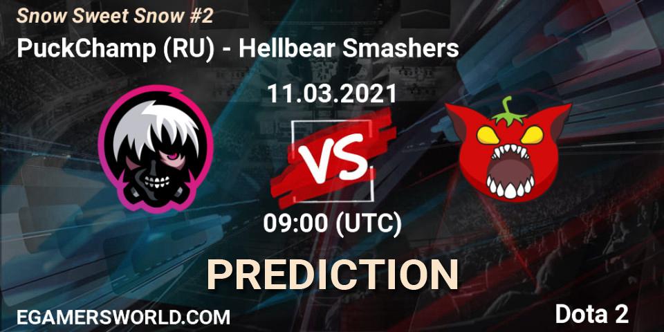 Prognose für das Spiel PuckChamp (RU) VS Hellbear Smashers. 11.03.21. Dota 2 - Snow Sweet Snow #2