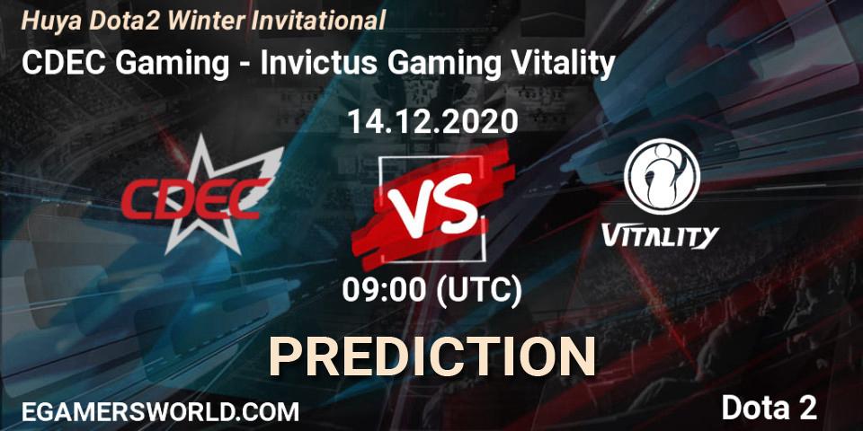 Prognose für das Spiel CDEC Gaming VS Invictus Gaming Vitality. 14.12.20. Dota 2 - Huya Dota2 Winter Invitational