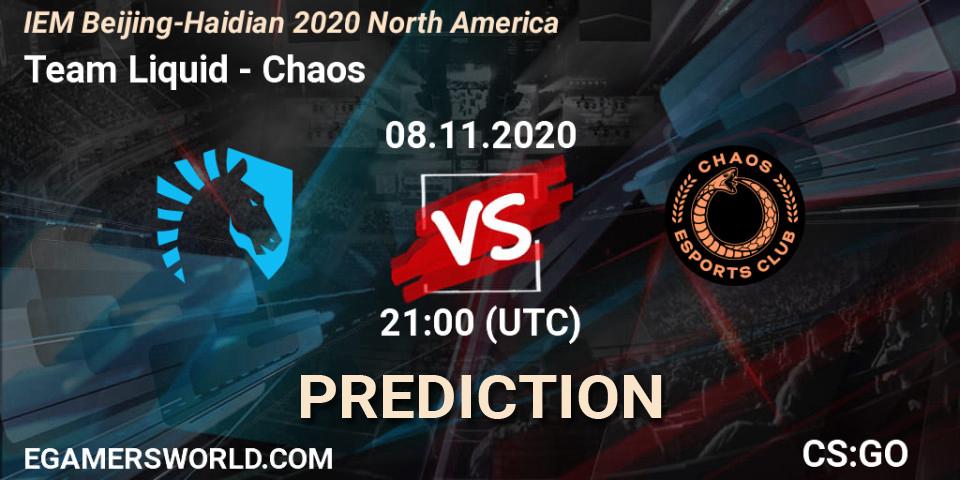Prognose für das Spiel Team Liquid VS Chaos. 08.11.20. CS2 (CS:GO) - IEM Beijing-Haidian 2020 North America