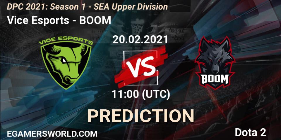Prognose für das Spiel Vice Esports VS BOOM. 20.02.21. Dota 2 - DPC 2021: Season 1 - SEA Upper Division