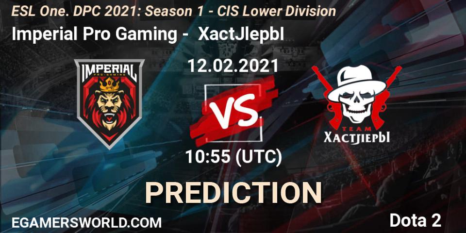Prognose für das Spiel Imperial Pro Gaming VS XactJlepbI. 12.02.21. Dota 2 - ESL One. DPC 2021: Season 1 - CIS Lower Division