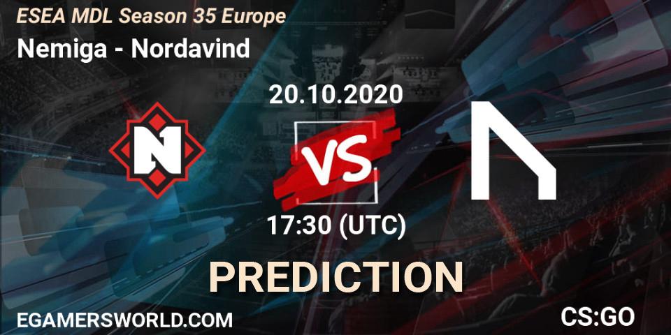 Prognose für das Spiel Nemiga VS Nordavind. 30.10.20. CS2 (CS:GO) - ESEA MDL Season 35 Europe