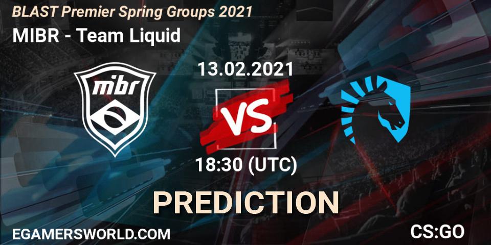 Prognose für das Spiel MIBR VS Team Liquid. 13.02.21. CS2 (CS:GO) - BLAST Premier Spring Groups 2021