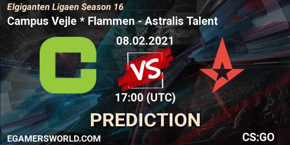 Prognose für das Spiel Campus Vejle * Flammen VS Astralis Talent. 08.02.2021 at 17:00. Counter-Strike (CS2) - Elgiganten Ligaen Season 16
