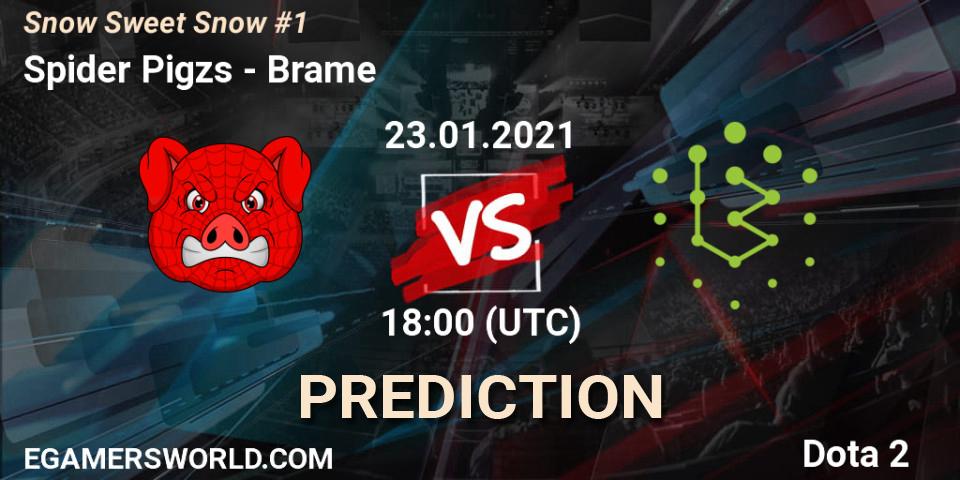 Prognose für das Spiel Spider Pigzs VS Brame. 23.01.2021 at 18:00. Dota 2 - Snow Sweet Snow #1