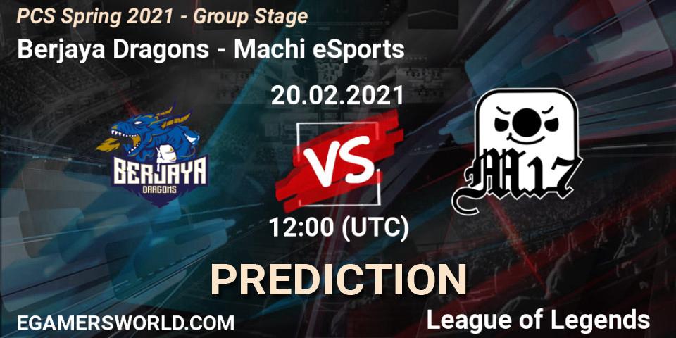 Prognose für das Spiel Berjaya Dragons VS Machi eSports. 20.02.2021 at 12:05. LoL - PCS Spring 2021 - Group Stage