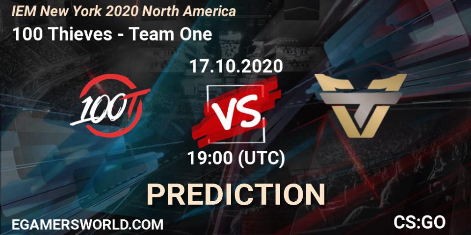 Prognose für das Spiel 100 Thieves VS Team One. 17.10.20. CS2 (CS:GO) - IEM New York 2020 North America