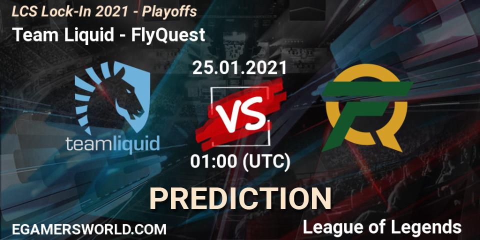 Prognose für das Spiel Team Liquid VS FlyQuest. 24.01.21. LoL - LCS Lock-In 2021 - Playoffs
