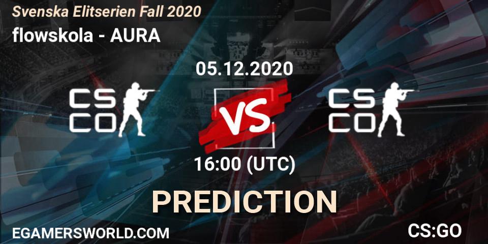 Prognose für das Spiel flowskola VS AURA. 05.12.2020 at 16:10. Counter-Strike (CS2) - Svenska Elitserien Fall 2020