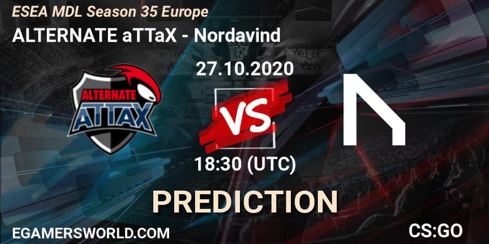 Prognose für das Spiel ALTERNATE aTTaX VS Nordavind. 27.10.2020 at 18:30. Counter-Strike (CS2) - ESEA MDL Season 35 Europe