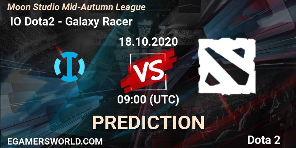 Prognose für das Spiel IO Dota2 VS Galaxy Racer. 17.10.2020 at 11:22. Dota 2 - Moon Studio Mid-Autumn League