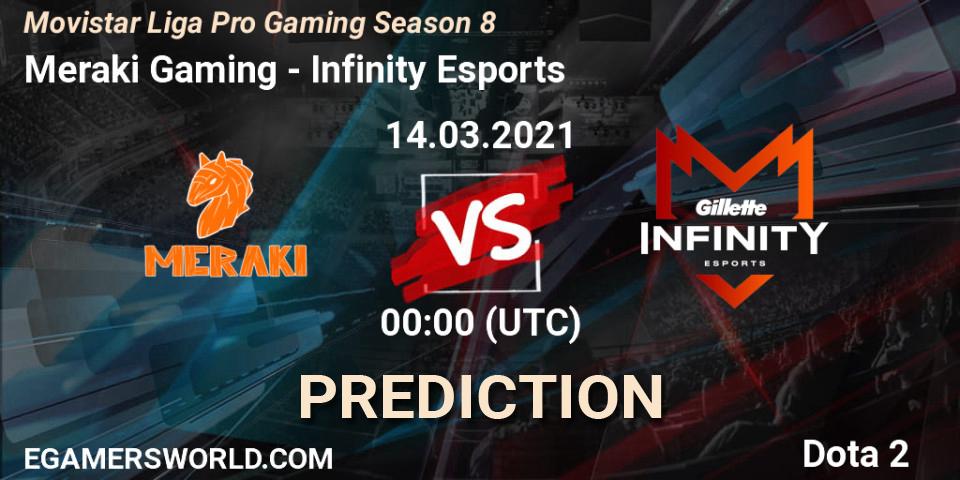 Prognose für das Spiel Meraki Gaming VS Infinity Esports. 13.03.2021 at 23:59. Dota 2 - Movistar Liga Pro Gaming Season 8