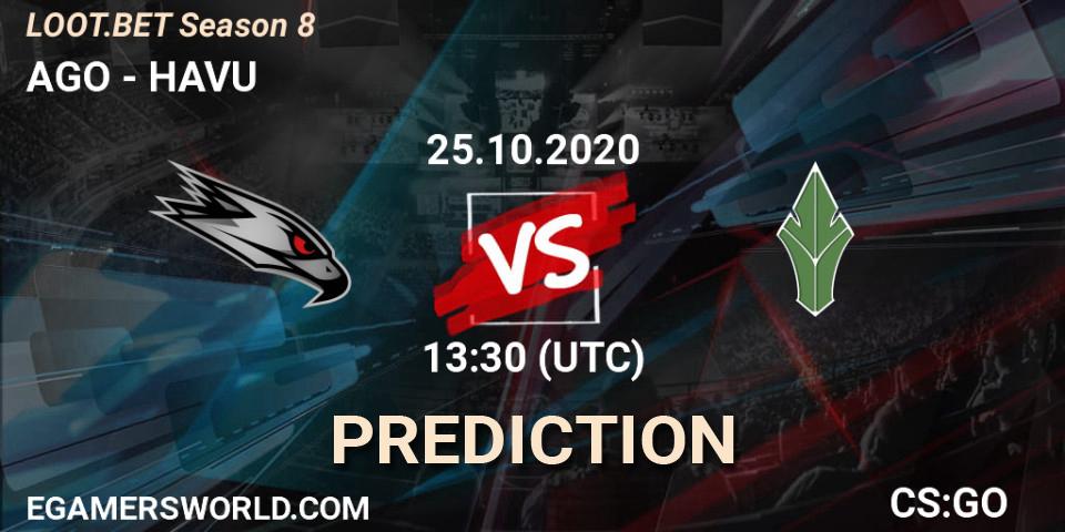 Prognose für das Spiel AGO VS HAVU. 25.10.20. CS2 (CS:GO) - LOOT.BET Season 8