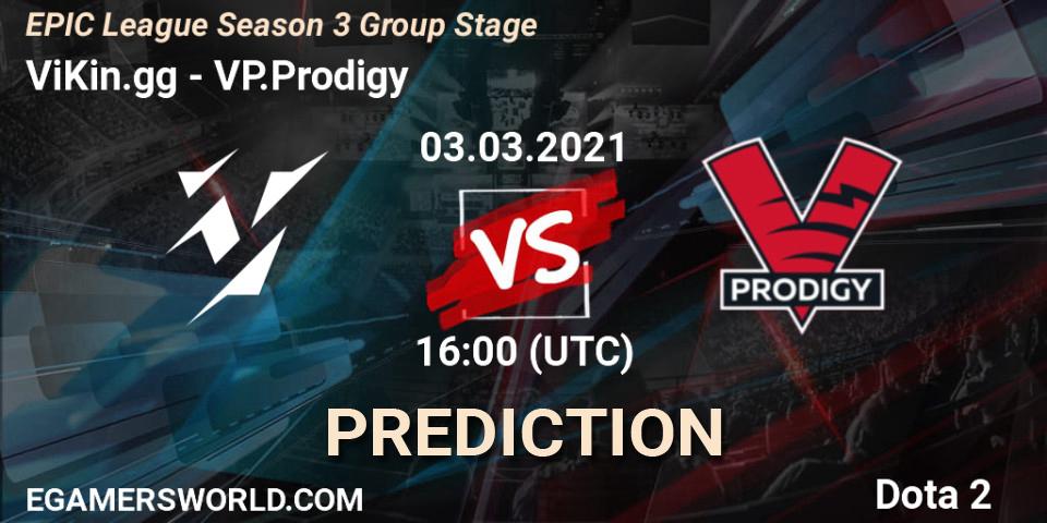 Prognose für das Spiel ViKin.gg VS VP.Prodigy. 03.03.21. Dota 2 - EPIC League Season 3 Group Stage