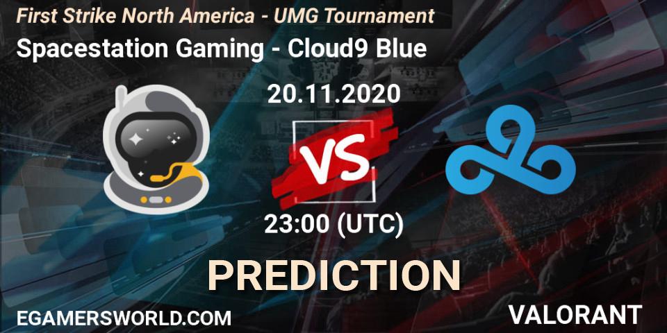 Prognose für das Spiel Spacestation Gaming VS Cloud9 Blue. 21.11.2020 at 00:00. VALORANT - First Strike North America - UMG Tournament