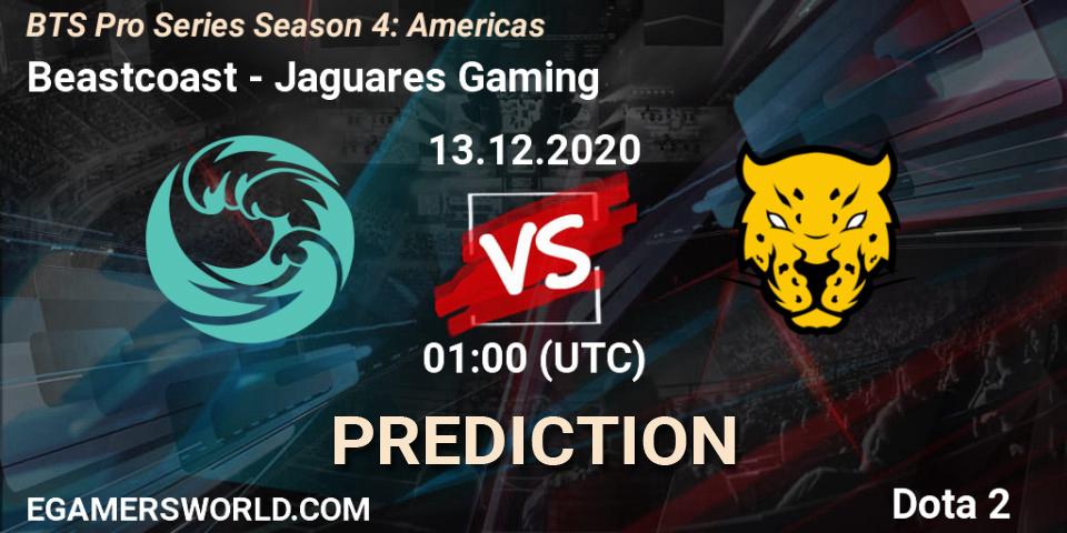 Prognose für das Spiel Beastcoast VS Jaguares Gaming. 13.12.2020 at 01:01. Dota 2 - BTS Pro Series Season 4: Americas