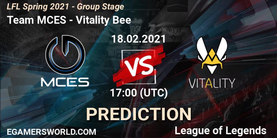 Prognose für das Spiel Team MCES VS Vitality Bee. 18.02.21. LoL - LFL Spring 2021 - Group Stage