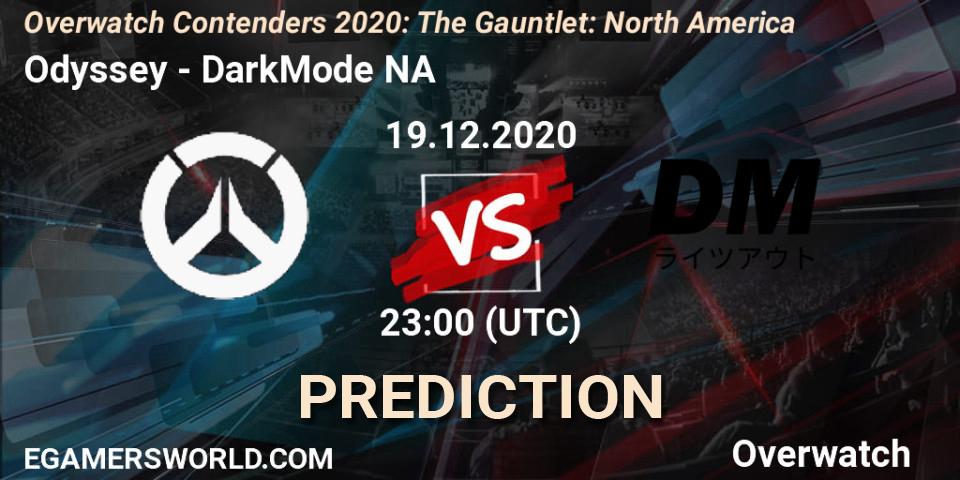 Prognose für das Spiel Odyssey VS DarkMode NA. 19.12.2020 at 23:00. Overwatch - Overwatch Contenders 2020: The Gauntlet: North America
