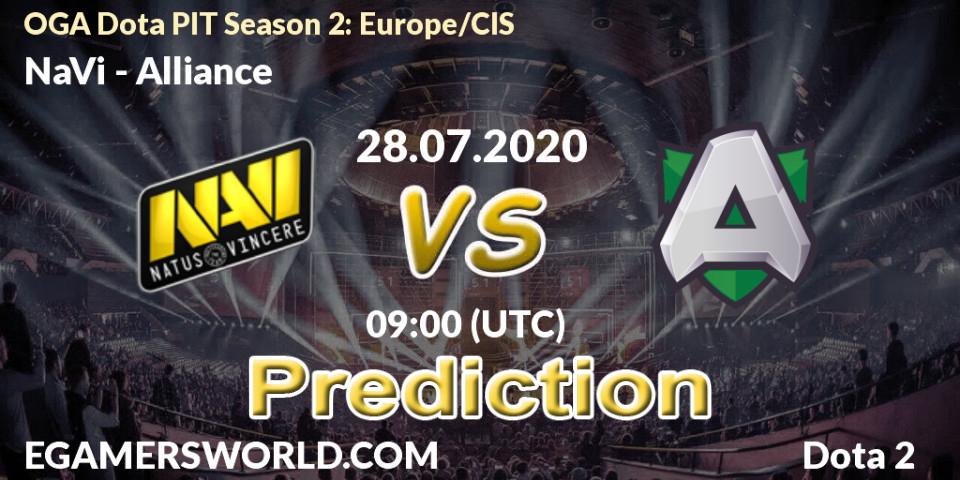 Prognose für das Spiel NaVi VS Alliance. 28.07.20. Dota 2 - OGA Dota PIT Season 2: Europe/CIS
