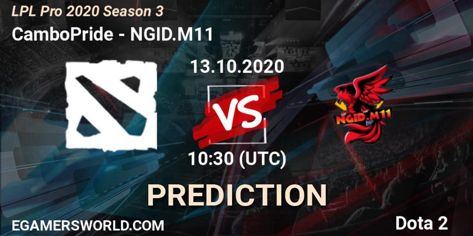 Prognose für das Spiel CamboPride VS NGID.M11. 13.10.2020 at 09:53. Dota 2 - LPL Pro 2020 Season 3