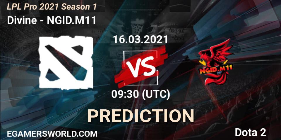 Prognose für das Spiel Divine VS NGID.M11. 16.03.2021 at 09:30. Dota 2 - LPL Pro 2021 Season 1