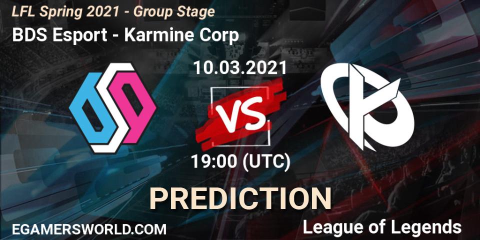 Prognose für das Spiel BDS Esport VS Karmine Corp. 10.03.2021 at 19:00. LoL - LFL Spring 2021 - Group Stage