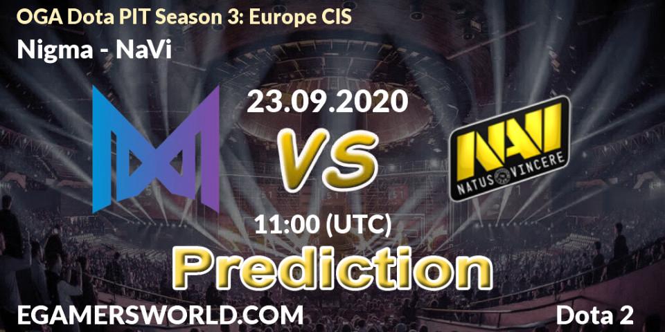 Prognose für das Spiel Nigma VS NaVi. 23.09.2020 at 11:25. Dota 2 - OGA Dota PIT Season 3: Europe CIS