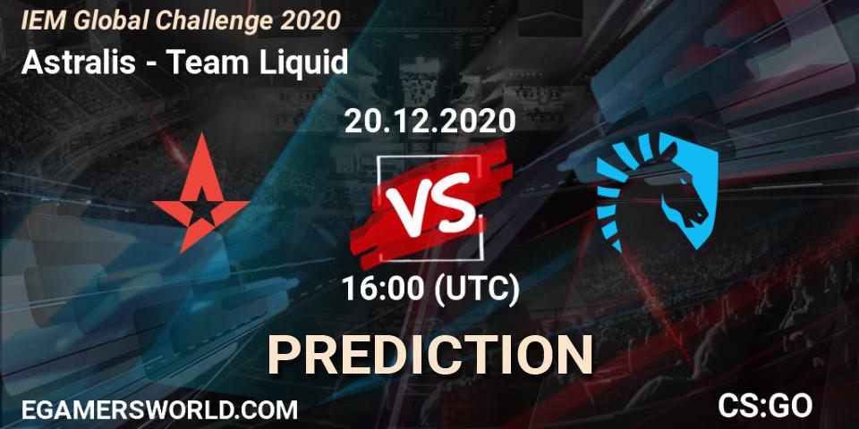 Prognose für das Spiel Astralis VS Team Liquid. 20.12.20. CS2 (CS:GO) - IEM Global Challenge 2020