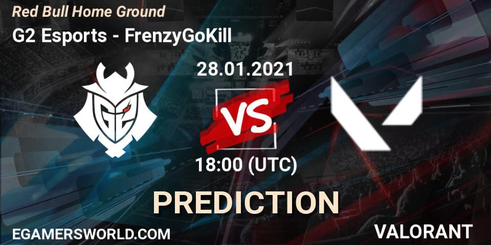 Prognose für das Spiel G2 Esports VS FrenzyGoKill. 28.01.2021 at 16:30. VALORANT - Red Bull Home Ground