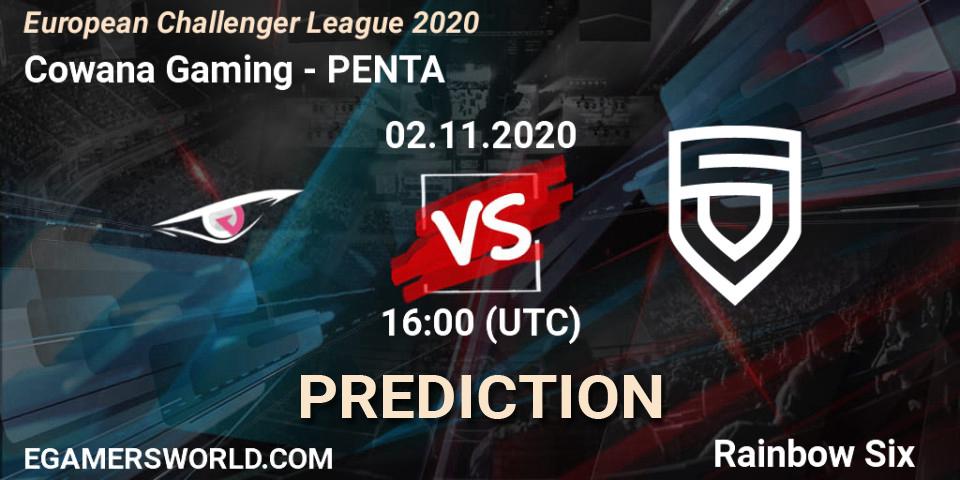 Prognose für das Spiel Cowana Gaming VS PENTA. 02.11.20. Rainbow Six - European Challenger League 2020