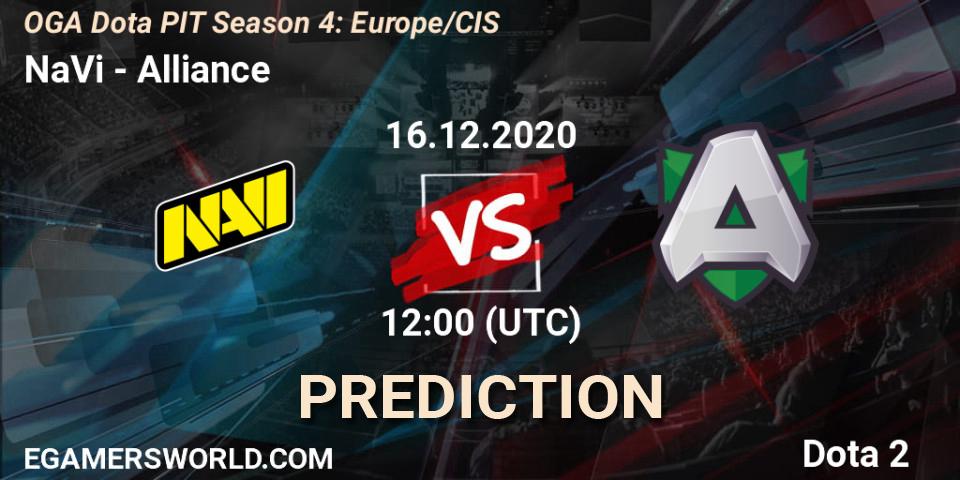 Prognose für das Spiel NaVi VS Alliance. 16.12.20. Dota 2 - OGA Dota PIT Season 4: Europe/CIS