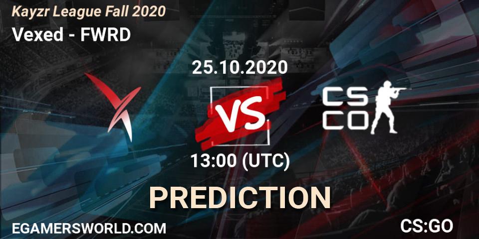 Prognose für das Spiel Vexed VS FWRD. 25.10.2020 at 13:00. Counter-Strike (CS2) - Kayzr League Fall 2020