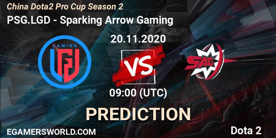 Prognose für das Spiel PSG.LGD VS Sparking Arrow Gaming. 20.11.2020 at 09:10. Dota 2 - China Dota2 Pro Cup Season 2