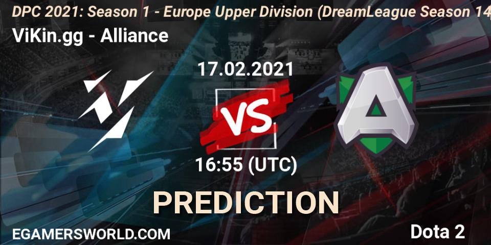 Prognose für das Spiel ViKin.gg VS Alliance. 17.02.21. Dota 2 - DPC 2021: Season 1 - Europe Upper Division (DreamLeague Season 14)