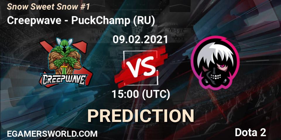Prognose für das Spiel Creepwave VS PuckChamp (RU). 09.02.2021 at 15:31. Dota 2 - Snow Sweet Snow #1